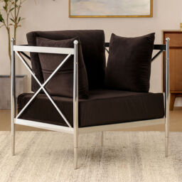 Novo Chair With Silver Lattice Arms - thumbnail 1
