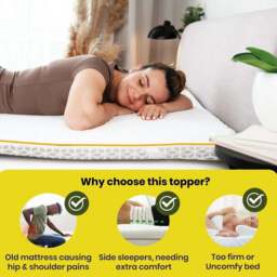 Brightr® Aurora Best Memory foam Mattress Topper for Back Pain, 5cm - 6’6 Emperor 200x200cm - thumbnail 3