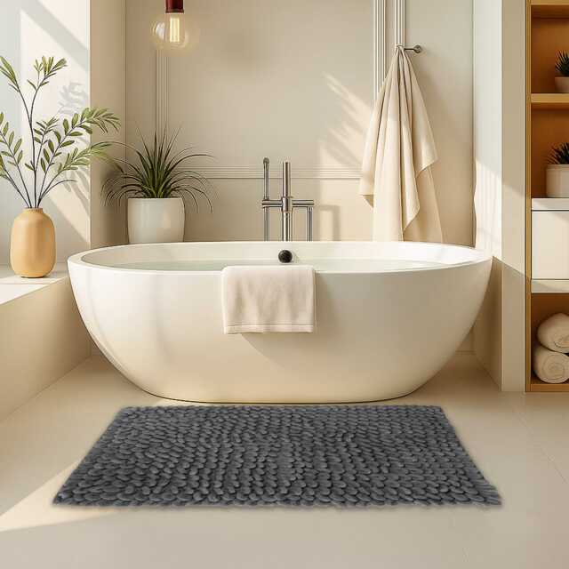 OLIVIA ROCCO Jumbo Loop Bath Mat Non Slip Water Absorbent Rug Easy-Care Hotel-Quality Textile - image 1