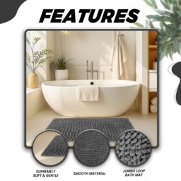 OLIVIA ROCCO Jumbo Loop Bath Mat Non Slip Water Absorbent Rug Easy-Care Hotel-Quality Textile - thumbnail 5
