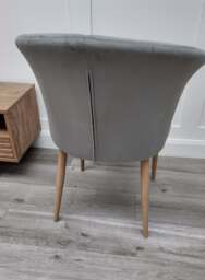 Elsa Velvet Dining Chair - Grey - thumbnail 2
