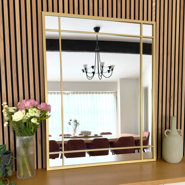 Aimi - Gold Metal Rectangle Window Mirror - 95cm x 120cm. - image 1