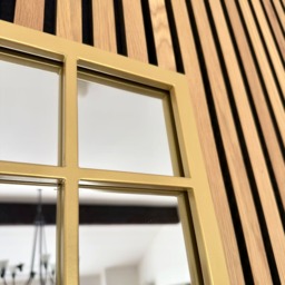 Aimi - Gold Metal Rectangle Window Mirror - 95cm x 120cm. - thumbnail 2