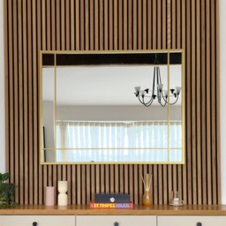 Aimi - Gold Metal Rectangle Window Mirror - 95cm x 120cm. - thumbnail 3