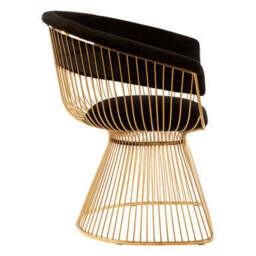 Vogue Black Velvet And Gold Finish Chair - thumbnail 4