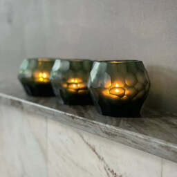 HEMATITE CANDLEHOLDER - H9 D11 cm - STEELGREEN - thumbnail 3