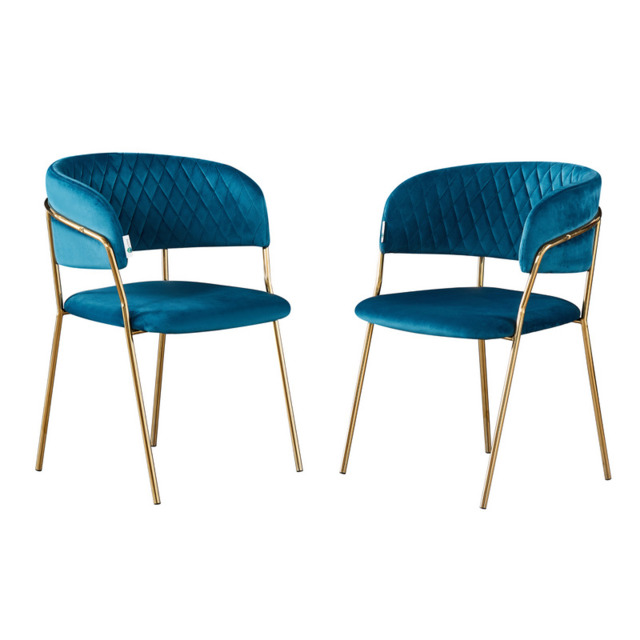 Atarah LUX Velvet Dining Chair - Blue / Set of 2