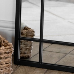 Aimi - Full Length Black Metal Rectangle Window Mirror - 180cm x 90cm - thumbnail 2