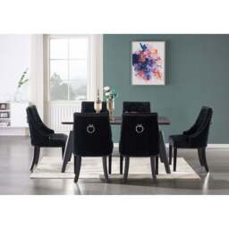 Windsor Cosmo Lux Dining Set - a Black Table and Set of 6 Chairs