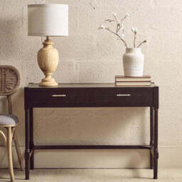 Two Drawer Black Finish Desk - Heritage