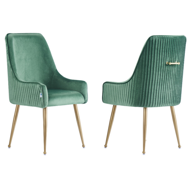 Soho LUX Velvet Dining Chair - Green / Set of 2