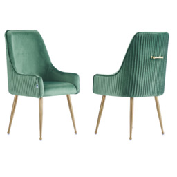 Soho LUX Velvet Dining Chair - Green / Set of 2