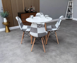 Patchwork Halo Dining Table Set - Set of 4  Black and White Patchwork Tower Chairs & a Halo Dining Table - thumbnail 5