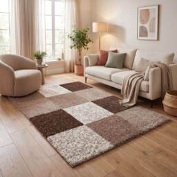 Myshaggy Geometric Brown Rug - thumbnail 2