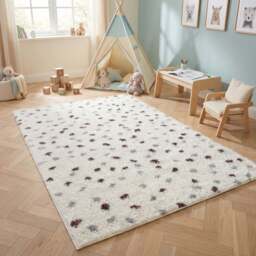 Moodi Shaggy Grey/Purple Plumetis Rug - thumbnail 2