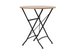 Sicily 2 Seater Teak and Wrought Iron Round 70cm Garden Dining Set - thumbnail 4