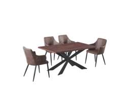 Zarah Duke Dining Set 6 - Dark Brown / Set of 4