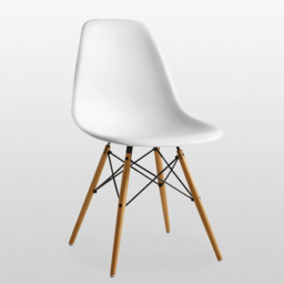 Eiffel Halo Round Dining Table Set with 4 Chairs - MDF Top, Plastic Chairs with Wooden Legs - thumbnail 4