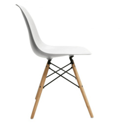 Eiffel Halo Round Dining Table Set with 4 Chairs - MDF Top, Plastic Chairs with Wooden Legs - thumbnail 5