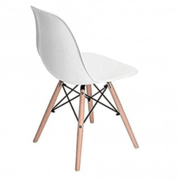 Eiffel Halo Round Dining Table Set with 4 Chairs - MDF Top, Plastic Chairs with Wooden Legs - thumbnail 6