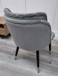 Milano Velvet Dining Chair - Grey - thumbnail 2