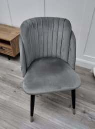 Milano Velvet Dining Chair - Grey