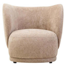 Delray Deep Stone Chenille Effect Curved Chair - thumbnail 2