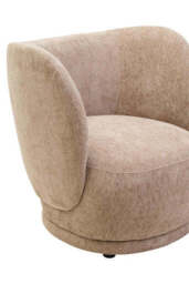 Delray Deep Stone Chenille Effect Curved Chair - thumbnail 3