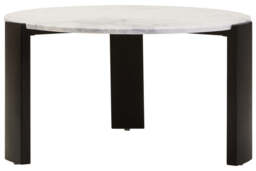 Palermo White Marble and Black Acacia Wood Large Round Coffee Table - thumbnail 4