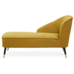 Mustard Velvet Right Hand Chaise Longue - Yvette - thumbnail 2