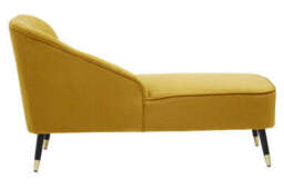Mustard Velvet Right Hand Chaise Longue - Yvette - thumbnail 5