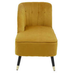 Mustard Velvet Right Hand Chaise Longue - Yvette - thumbnail 4
