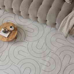Carmel Cream-Grey Geometric Rug - 6070 - thumbnail 6