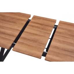 Milano Toga Extendable Dining Set - a Brown Extendable Dining Table & 6 Dining Chairs with Silver End Caps - thumbnail 5