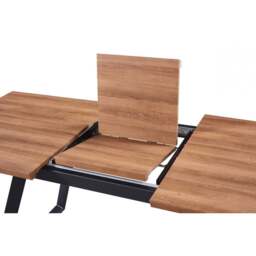 Milano Toga Extendable Dining Set - a Brown Extendable Dining Table & 6 Dining Chairs with Silver End Caps - thumbnail 4