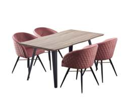 Vittorio Rocco LUX Dining Set - Pink / Set of 4