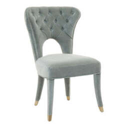 Villi Blue Velvet Tufted Dining Chair - thumbnail 4