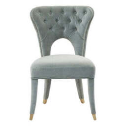 Villi Blue Velvet Tufted Dining Chair - thumbnail 2