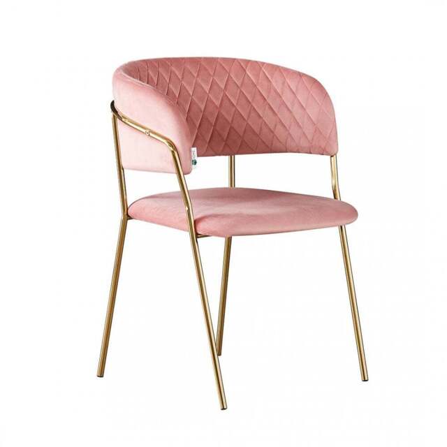 Atarah LUX Velvet Dining Chair - Fawn / Single