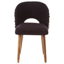 Cefena Black and White Fabric Moroccan Design Chair - thumbnail 2