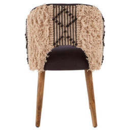 Cefena Black and White Fabric Moroccan Design Chair - thumbnail 5