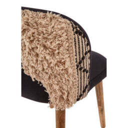 Cefena Black and White Fabric Moroccan Design Chair - thumbnail 6