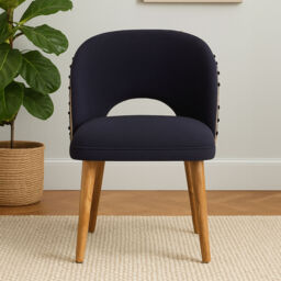 Cefena Black and White Fabric Moroccan Design Chair - thumbnail 1