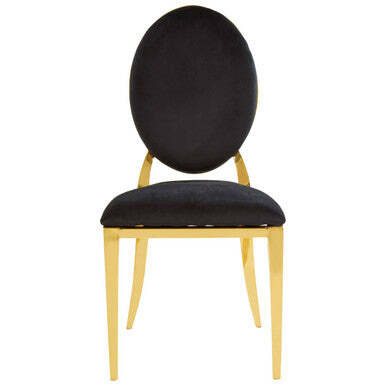 Sarita Black Velvet Stackable Dining Chair with Gold Finish Frame - image 1