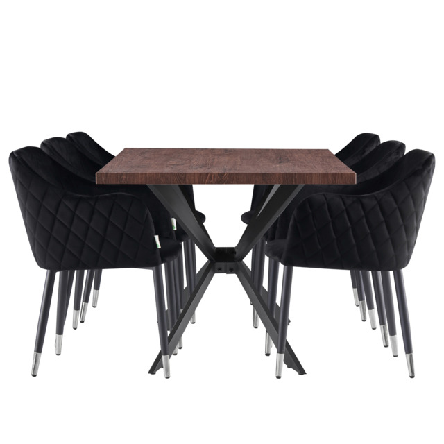 Verona Duke Lux Dining Set - Black / Set of 6