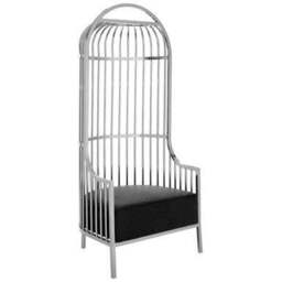 Eliza Silver Finish Dome Cage Chair - thumbnail 4