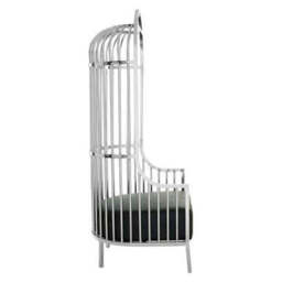 Eliza Silver Finish Dome Cage Chair - thumbnail 5