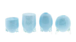 EVITA Mouthblown Glass Vases with Feet - Set of 4pcs - in Multiple Colours - thumbnail 3