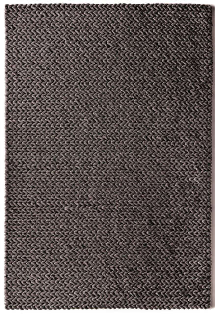 Fusion Dark Grey Braided Wool Rug - 120X170 cm