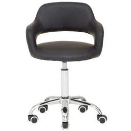 Black Home Office Chair with Curved Back - Fionna - thumbnail 2